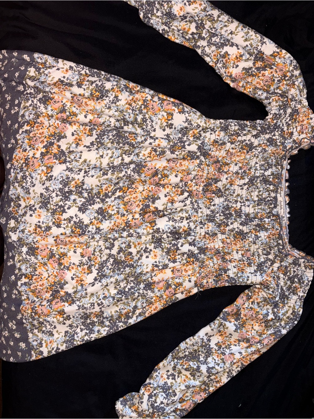 Charlotte Russe Cottagecore Smock Mini Long Sleeved Dress